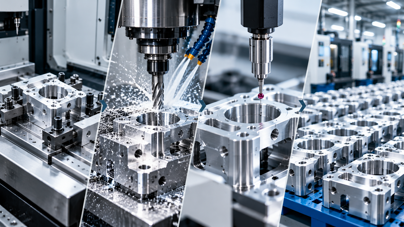 Machining process from setup to repeat batch